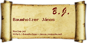Baumholzer János névjegykártya
