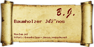 Baumholzer János névjegykártya